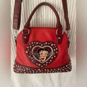 Betty Boop Red Studded Handbag